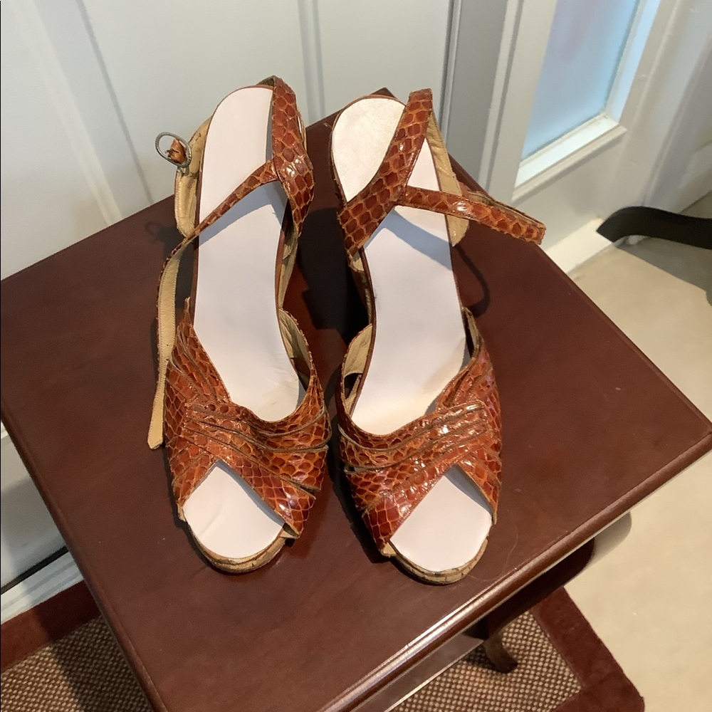 Vintage Exotic Python Leather Sandals - image 4